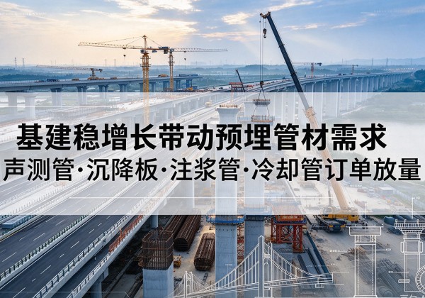 榆林基建稳增长带动预埋监测管材需求，声测管、沉降板、注浆管订单持续放量